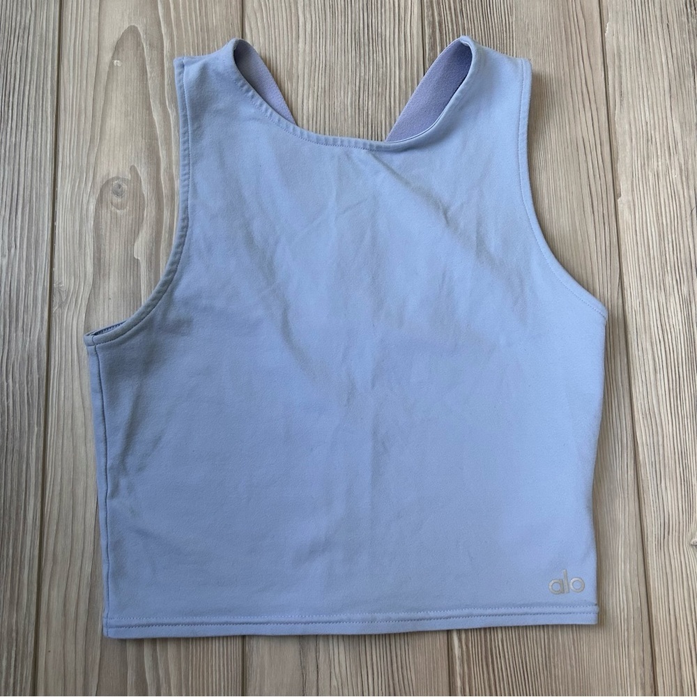 ALO Yoga Crop Tank Top Blue Size S